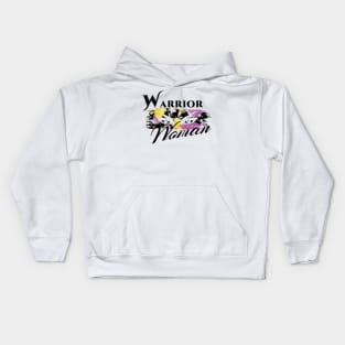 Warrior Woman | Splatter War Paint Pink Yellow Black Kids Hoodie